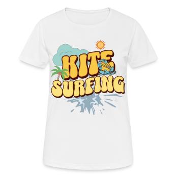 Kitesurf Kitesurfer Kiteboard - T-shirt respirant Femme - blanc - Devant - AI Model Female 172 dark (172cm)