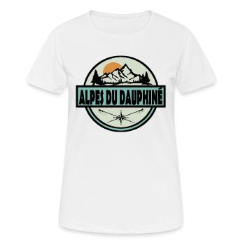 Alpes du Dauphine - T-shirt respirant Femme - blanc - Devant - AI Model Female 172 dark (172cm)