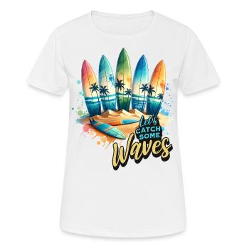 Surfeurs - T-shirt respirant Femme - blanc - Devant - AI Model Female 172 dark (172cm)