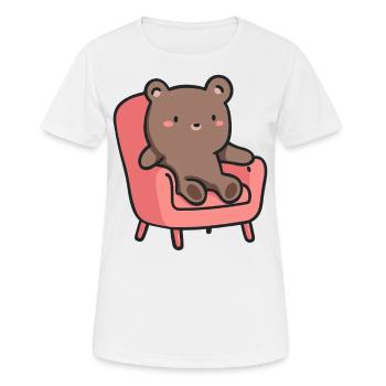 Bär im Sessel: Niedliches Design für Tierfans - Frauen T-Shirt atmungsaktiv - Weiß - Vorne - AI Model Female 172 dark (172cm)