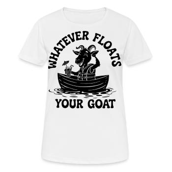 Float Goat Funny Floating Goat Design - Women's Breathable T-Shirt - white - Front - AI Model Female 172 dark (172cm)