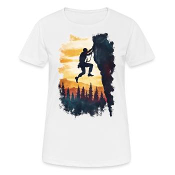Climber Silhouette : À la limite dans les Alpes - T-shirt respirant Femme - blanc - Devant - AI Model Female 172 dark (172cm)