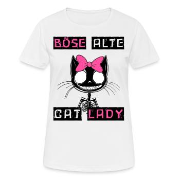 Boese alte Cat Lady Niedlich? Nein, nur gefährlich - Frauen T-Shirt atmungsaktiv - Weiß - Vorne - AI Model Female 172 dark (172cm)