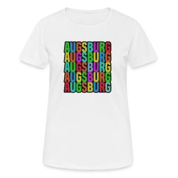 Augsburg - Frauen T-Shirt atmungsaktiv - Weiß - Vorne - AI Model Female 172 dark (172cm)