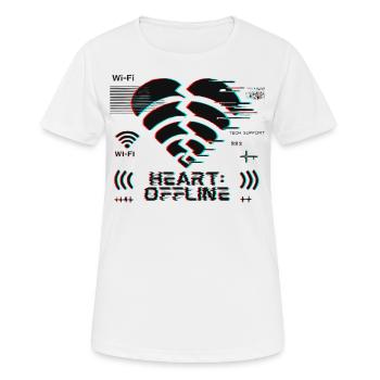 Heart: Offline – Glitch Korrupt Herz Verbindung - Frauen T-Shirt atmungsaktiv - Weiß - Vorne - AI Model Female 172 dark (172cm)