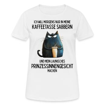 Launisches Prinzessinnengesicht am Morgen - Frauen T-Shirt atmungsaktiv - Weiß - Vorne - AI Model Female 172 dark (172cm)
