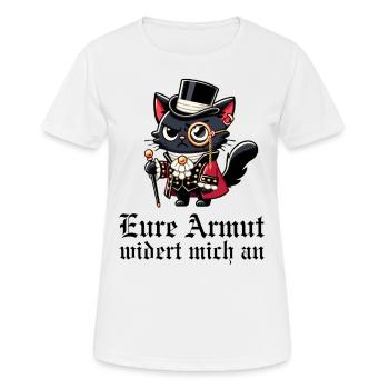 Eure Armut widert mich an – Snob-Katze - Frauen T-Shirt atmungsaktiv - Weiß - Vorne - AI Model Female 172 dark (172cm)