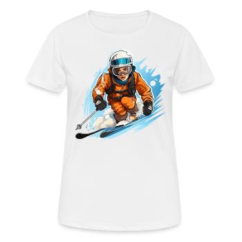 Ruée vers les pentes - T-shirt respirant Femme - blanc - Devant - AI Model Female 172 dark (172cm)