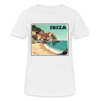 Ibiza Îles Baléares - T-shirt respirant Femme - blanc - Devant - AI Model Female 172 dark (172cm)