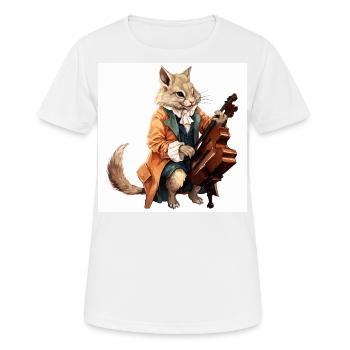 Der musikalische Eichhörnchen-Virtuose - Frauen T-Shirt atmungsaktiv - Weiß - Vorne - AI Model Female 172 dark (172cm)