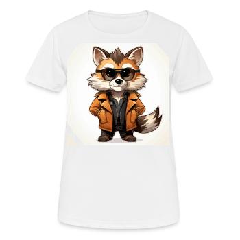 Der modische Waschbär-Designer - Frauen T-Shirt atmungsaktiv - Weiß - Vorne - AI Model Female 172 dark (172cm)