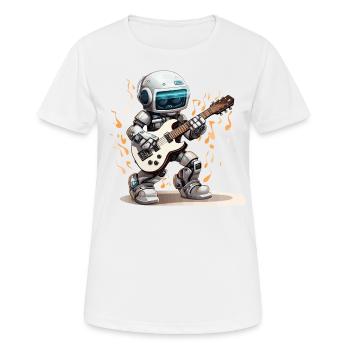 Der Roboter-Gitarrist - Frauen T-Shirt atmungsaktiv - Weiß - Vorne - AI Model Female 172 dark (172cm)