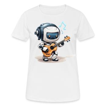 Le Robot Violoniste Mélodique - T-shirt respirant Femme - blanc - Devant - AI Model Female 172 dark (172cm)