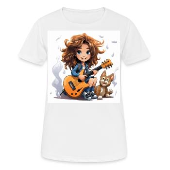 The Inspired Guitarist - Women's Breathable T-Shirt - white - Front - AI Model Female 172 dark (172cm)