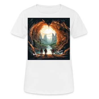 Les explorateurs de grottes - T-shirt respirant Femme - blanc - Devant - AI Model Female 172 dark (172cm)