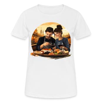 La Symphonie Épicurienne - T-shirt respirant Femme - blanc - Devant - AI Model Female 172 dark (172cm)