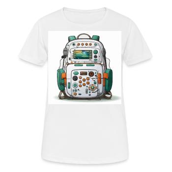 Die Geeks Tech Carry - Frauen T-Shirt atmungsaktiv - Weiß - Vorne - AI Model Female 172 dark (172cm)