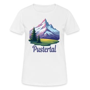 Pustertal - Frauen T-Shirt atmungsaktiv - Weiß - Vorne - AI Model Female 172 dark (172cm)