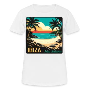 Ibiza Balearen - Frauen T-Shirt atmungsaktiv - Weiß - Vorne - AI Model Female 172 dark (172cm)