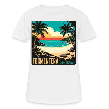 Formentera, Îles Baléares - T-shirt respirant Femme - blanc - Devant - AI Model Female 172 dark (172cm)