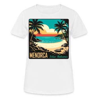 Minorque Îles Baléares - T-shirt respirant Femme - blanc - Devant - AI Model Female 172 dark (172cm)