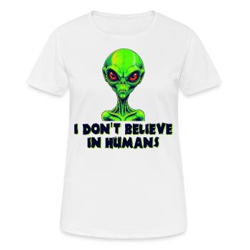 Alien dunkel - Frauen T-Shirt atmungsaktiv - Weiß - Vorne - AI Model Female 172 dark (172cm)