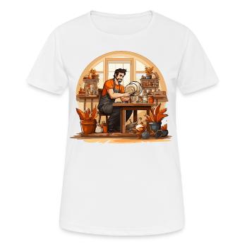 Clay Creations: Sculpture & Pottery Studio - Women's Breathable T-Shirt - white - Front - AI Model Female 172 dark (172cm)