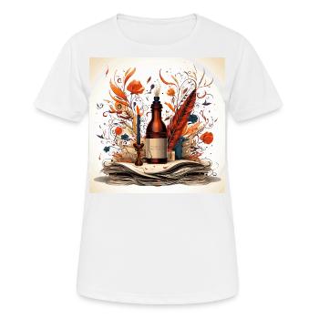 Tinte und Verse - Frauen T-Shirt atmungsaktiv - Weiß - Vorne - AI Model Female 172 dark (172cm)