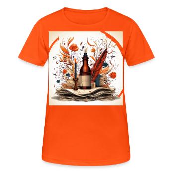 Ink and Verse - Women's Breathable T-Shirt - neon orange - Front - AI Model Female 172 dark (172cm)