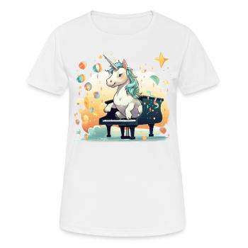 Piano Serenade Unicorn - Women's Breathable T-Shirt - white - Front - AI Model Female 172 dark (172cm)