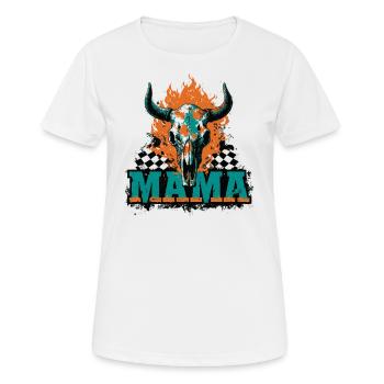Halloween Mom Skull Flames Checkerboard Pattern - Women's Breathable T-Shirt - white - Front - AI Model Female 172 dark (172cm)