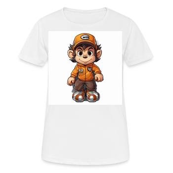 Monkey Skateboard Deck - Frauen T-Shirt atmungsaktiv - Weiß - Vorne - AI Model Female 172 dark (172cm)