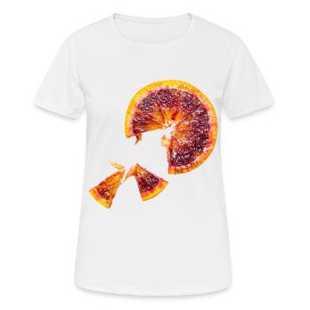 Blutorange - Frauen T-Shirt atmungsaktiv - Weiß - Vorne - AI Model Female 172 dark (172cm)