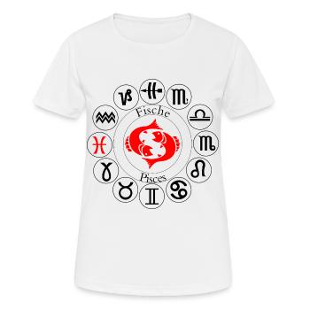 Sternzeichen Fische - Frauen T-Shirt atmungsaktiv - Weiß - Vorne - AI Model Female 172 dark (172cm)