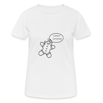Bonhomme en pain d'épice de Noël - T-shirt respirant Femme - blanc - Devant - AI Model Female 172 dark (172cm)