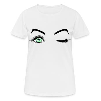 Beauté yeux cils - T-shirt respirant Femme - blanc - Devant - AI Model Female 172 dark (172cm)