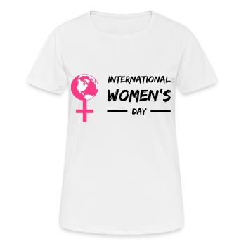 Globus Frauensymbol Internationaler Frauentag - Frauen T-Shirt atmungsaktiv - Weiß - Vorne - AI Model Female 172 dark (172cm)