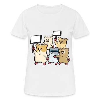 Manifestation de protestation de hamster Manifestation de manifestation - T-shirt respirant Femme - blanc - Devant - AI Model Female 172 dark (172cm)