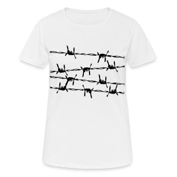 Stacheldraht Reihe - Frauen T-Shirt atmungsaktiv - Weiß - Vorne - AI Model Female 172 dark (172cm)