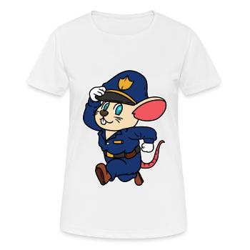 Polizei Maus Comic Polizist Kinder Baby Berufe - Frauen T-Shirt atmungsaktiv - Weiß - Vorne - AI Model Female 172 dark (172cm)