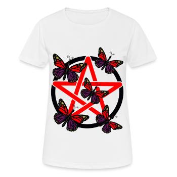 Pentagramm Voodoo Hexen - Frauen T-Shirt atmungsaktiv - Weiß - Vorne - AI Model Female 172 dark (172cm)