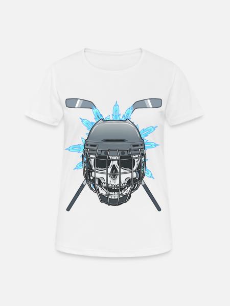 Eishockey Hockeyschläger Wintersport Hockey Puck - Frauen T-Shirt atmungsaktiv - Weiß
