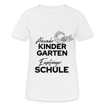 absender kindergarten empfänger schule 1 klasse - Frauen T-Shirt atmungsaktiv - Weiß - Vorne - AI Model Female 172 dark (172cm)
