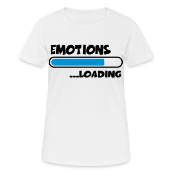 Emotions loading - Frauen T-Shirt atmungsaktiv - Weiß - Vorne - AI Model Female 172 dark (172cm)
