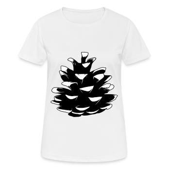 Pommes de pin Pommes de pin Forêt Arbre naturel - T-shirt respirant Femme - blanc - Devant - AI Model Female 172 dark (172cm)