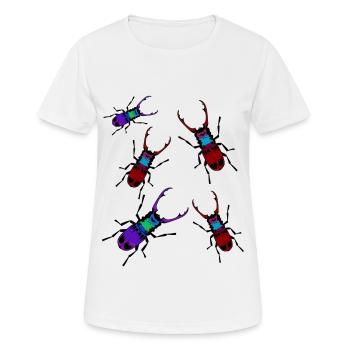 Hirschkäfer Insekten Insekt kriechen Tiere Natur - Frauen T-Shirt atmungsaktiv - Weiß - Vorne - AI Model Female 172 dark (172cm)