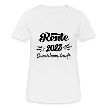 Rentner 2023 Countdown läuft Rente 2023 Ruhestand - Frauen T-Shirt atmungsaktiv - Weiß - Vorne - AI Model Female 172 dark (172cm)