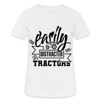 Facilement distrait Par Tracteur Tracteur Tracteur - T-shirt respirant Femme - blanc - Devant - AI Model Female 172 dark (172cm)