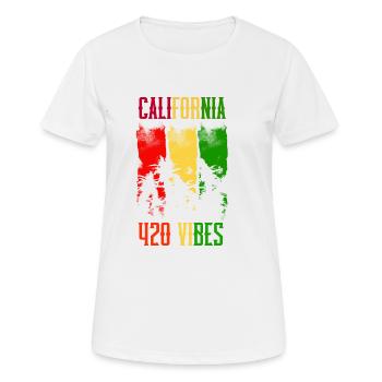 CALIFORNIA 420 VIBES - Frauen T-Shirt atmungsaktiv - Weiß - Vorne - AI Model Female 172 dark (172cm)