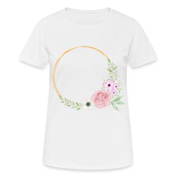 Flower wreath. watercolour. Super customizable. - Women's Breathable T-Shirt - white - Front - AI Model Female 172 dark (172cm)